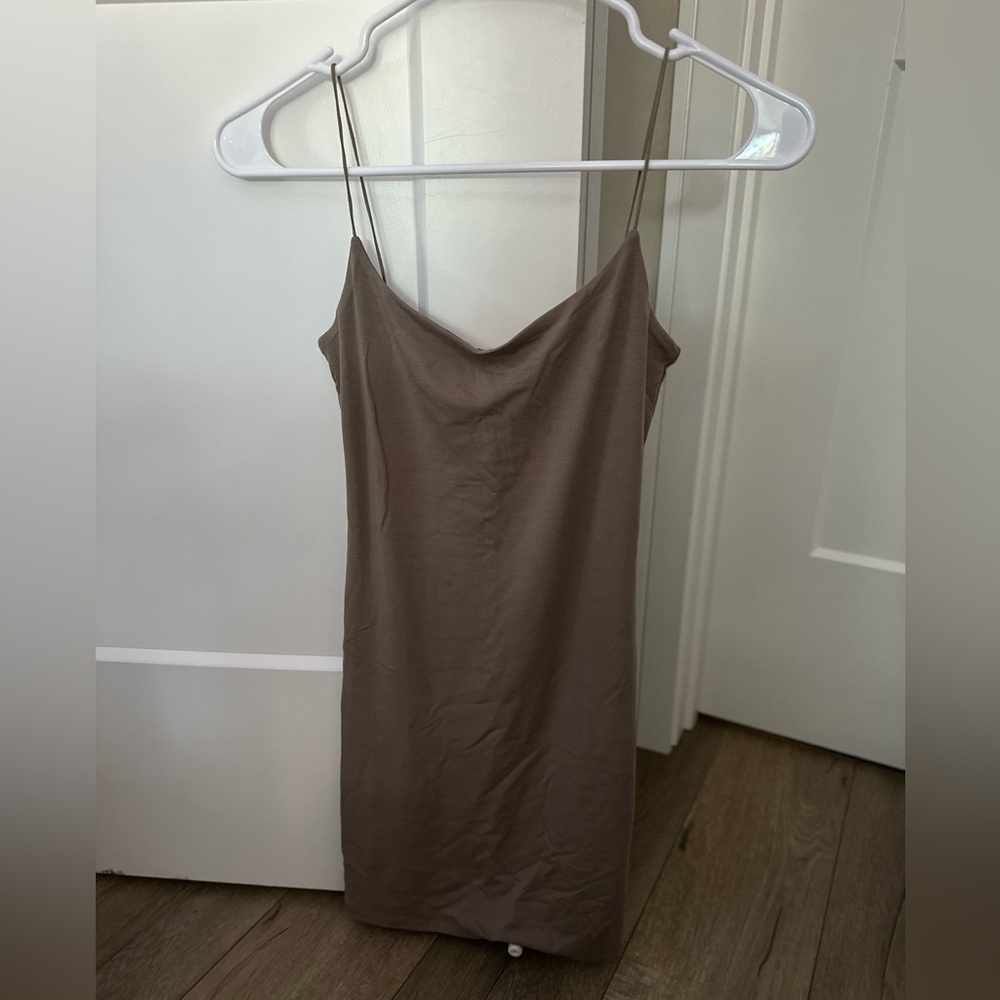 Aritzia Wilfred Mini Dress Taupe XS